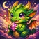 Vibrant avatar of a unique fantasy creature with colorful scales and ethereal features, exuding friendliness.