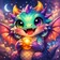 A colorful, stylized cat avatar with large expressive eyes and intricate, swirling patterns in a blend of blue and green hues