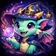 Vibrant stylized cat avatar with exaggerated features and a playful expression, suitable for profile picture use.